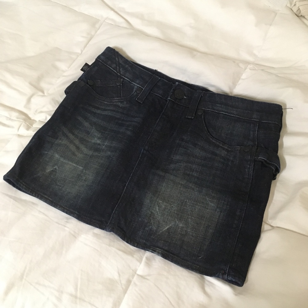 Rock & Republic Dark Wash Denim Mini Skirt
